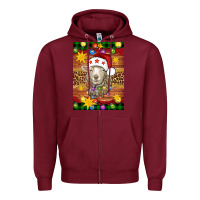 Burgundy Christmas sheep air freshener Zipper Hoodie - Artiststas