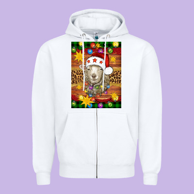 Christmas Sheep Air Freshener Zipper Hoodie Designed By Artiststas