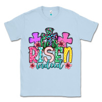 Dusty Blue Easter Day He is risen indeed Classic Tee - OliviaCreatesArt
