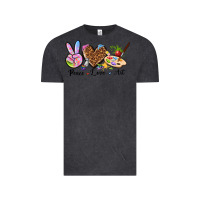 Vintage Black peace love art Vintage Tee - texasbilliewilder