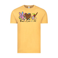 Vintage Mustard peace love art Vintage Tee - texasbilliewilder