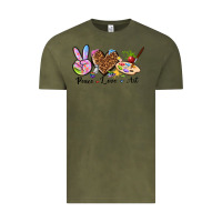 Vintage Olive peace love art Vintage Tee - texasbilliewilder