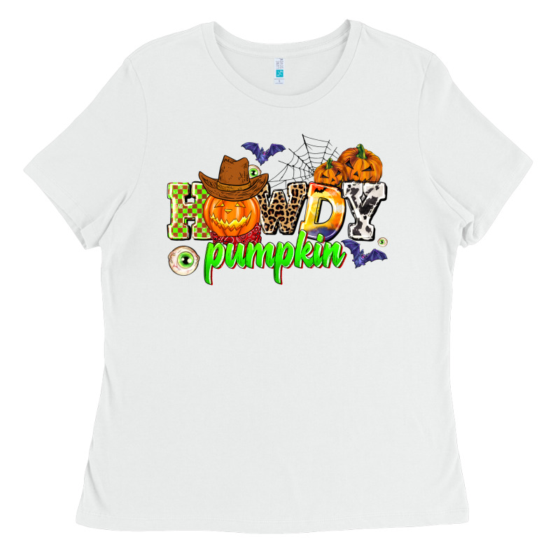 Howdy Halloween Pumpkins Ladies Tee by AdoDesignShop | Teevron
