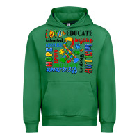 Emerald autism awareness typography Urban Hoodie - Artiststas