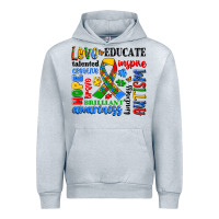 Heather Grey autism awareness typography Urban Hoodie - Artiststas