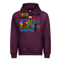 Mauve Wine autism awareness typography Urban Hoodie - Artiststas
