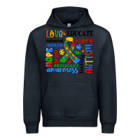 Navy autism awareness typography Urban Hoodie - Artiststas
