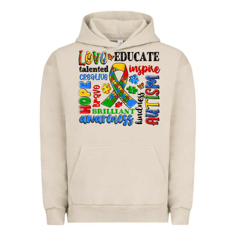 Autism Awareness Typography Urban Hoodie by Artiststas | Teevron