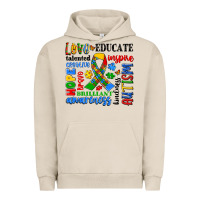 Pigment French Oak autism awareness typography Urban Hoodie - Artiststas