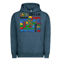 Pigment Midnight Navy autism awareness typography Urban Hoodie - Artiststas