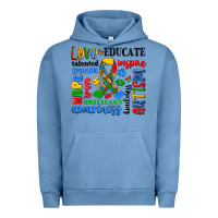 Pigment Pebble Blue autism awareness typography Urban Hoodie - Artiststas