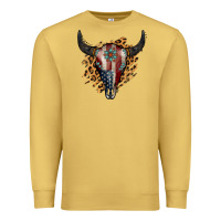 Antique Gold American Bull Skull Premium Sweatshirt - Jasminsmagicworld