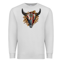 Dove Grey American Bull Skull Premium Sweatshirt - Jasminsmagicworld