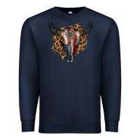 Navy American Bull Skull Premium Sweatshirt - Jasminsmagicworld