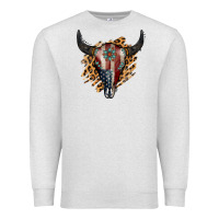 Oatmeal Heather American Bull Skull Premium Sweatshirt - Jasminsmagicworld
