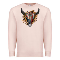 Pale Pink American Bull Skull Premium Sweatshirt - Jasminsmagicworld