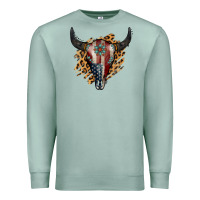 Seafoam American Bull Skull Premium Sweatshirt - Jasminsmagicworld