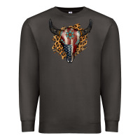 Smoke American Bull Skull Premium Sweatshirt - Jasminsmagicworld