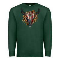 Sports Green American Bull Skull Premium Sweatshirt - Jasminsmagicworld