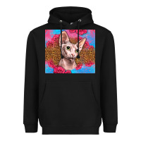 Black Western Sphynx Cat Heavyweight Hoodie - LillyAllenDesigns