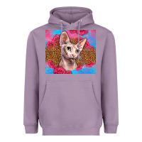 Lavender Western Sphynx Cat Heavyweight Hoodie - LillyAllenDesigns