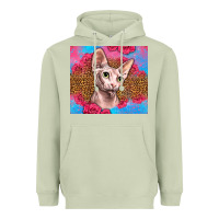 Matcha Western Sphynx Cat Heavyweight Hoodie - LillyAllenDesigns