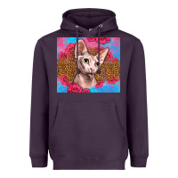 Plum Western Sphynx Cat Heavyweight Hoodie - LillyAllenDesigns