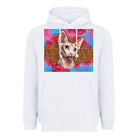 White Western Sphynx Cat Heavyweight Hoodie - LillyAllenDesigns