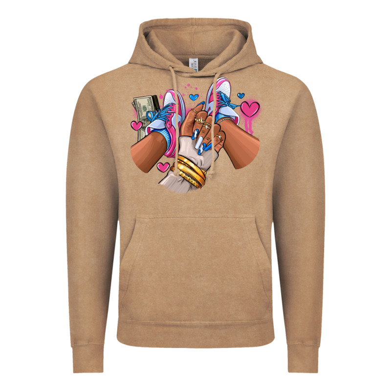 Pink And Blue Sneaker Girl Vintage Hoodie by RanaPortraitStore | Teevron