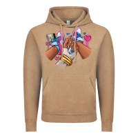 Vintage Coffee Pink and blue sneaker girl Vintage Hoodie - RanaPortraitStore