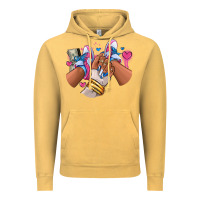 Vintage Mustard Pink and blue sneaker girl Vintage Hoodie - RanaPortraitStore