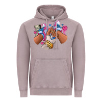 Vintage Zinc Pink and blue sneaker girl Vintage Hoodie - RanaPortraitStore