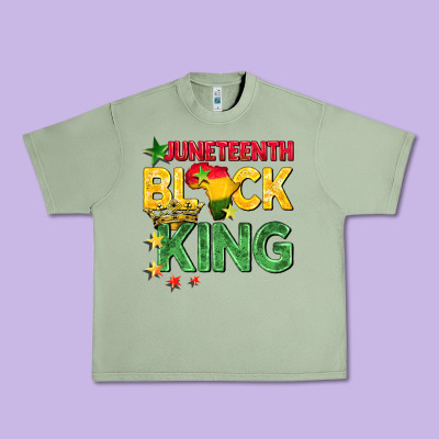 Juneteenth Black King Urban Heavy Tee Designed By Barkaloodesign