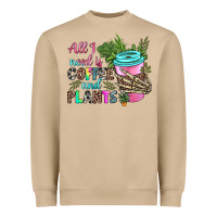 Mushroom all i need is coffee and plants Heavyweight Sweatshirt - texasbilliewilder