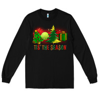 Black tis the season christmas with tennis ball and tree cookie Long Sleeve Tee - FaDigitalArtStudio
