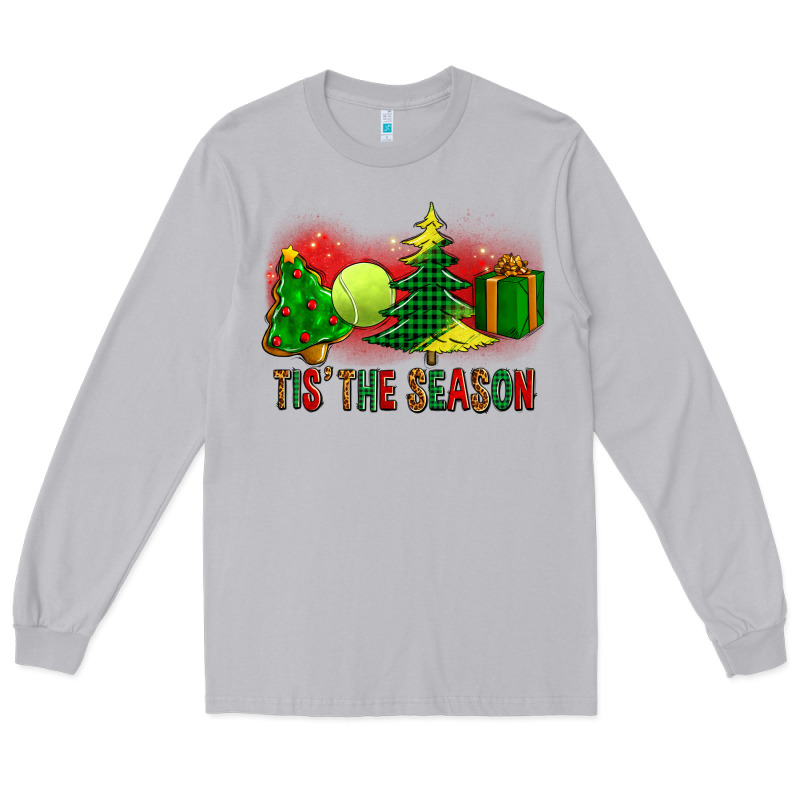 Tis The Season Christmas With Tennis Ball And Tree Cookie Long Sleeve Tee by FaDigitalArtStudio | Teevron