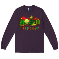 Plum tis the season christmas with tennis ball and tree cookie Long Sleeve Tee - FaDigitalArtStudio