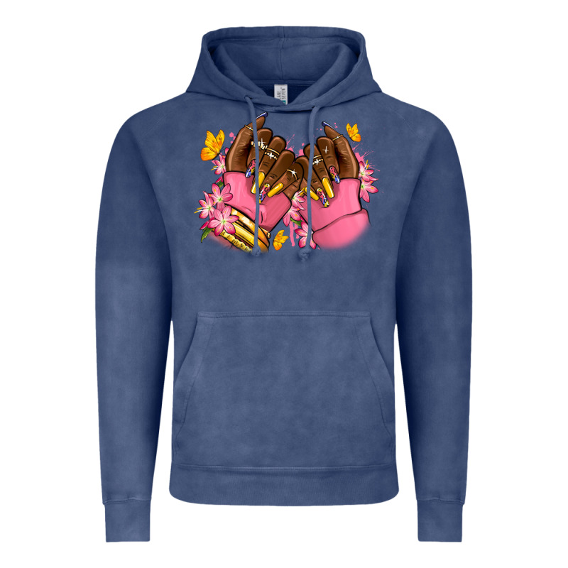 Pink Afro Nails Vintage Hoodie by RanaPortraitStore | Teevron
