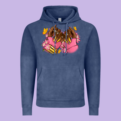 Vintage Hoodie Pink afro nails