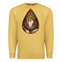 Antique Gold aztec bullskull teardrop earrings Premium Sweatshirt - Jasminsmagicworld