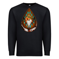 Black aztec bullskull teardrop earrings Premium Sweatshirt - Jasminsmagicworld