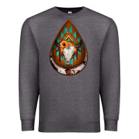 Charcoal Heather aztec bullskull teardrop earrings Premium Sweatshirt - Jasminsmagicworld
