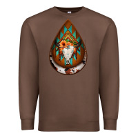 Chestnut aztec bullskull teardrop earrings Premium Sweatshirt - Jasminsmagicworld