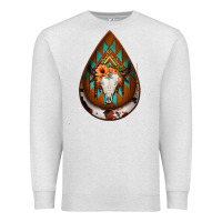Oatmeal Heather aztec bullskull teardrop earrings Premium Sweatshirt - Jasminsmagicworld