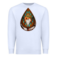 White aztec bullskull teardrop earrings Premium Sweatshirt - Jasminsmagicworld