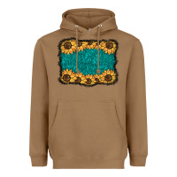 Toasted Coconut sunflower background Heavyweight Hoodie - BarkalooDesign