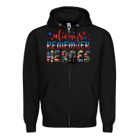 Black always remember heroes Zipper Hoodie - JahusDesignShop