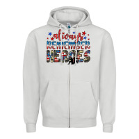 Dove Grey always remember heroes Zipper Hoodie - JahusDesignShop
