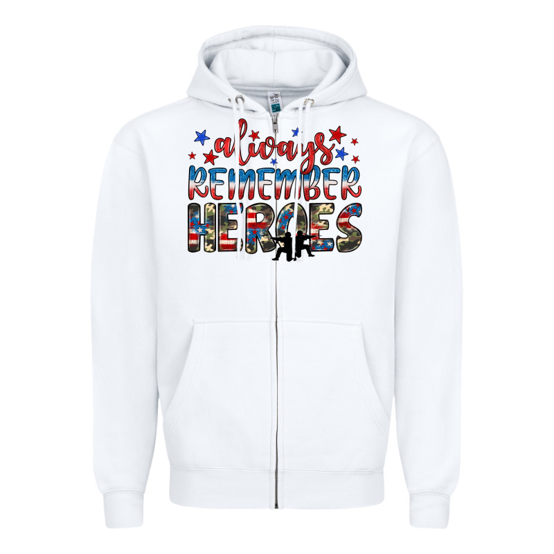 Always Remember Heroes Zipper Hoodie by JahusDesignShop | Teevron