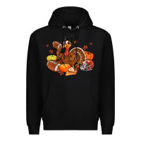 Black football turkey thanksgiving Premium Hoodie - MaliasSmallBusiness
